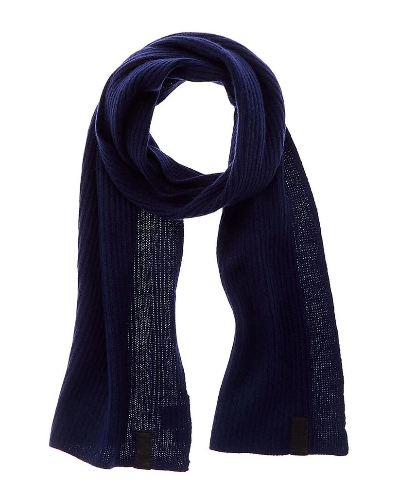 Portolano Leather-Trim Cashmere Scarf 1