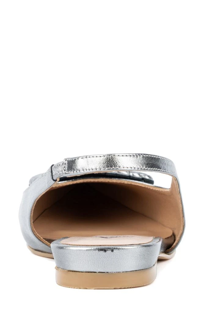 Aquatalia Janetta Buckle Metallic Weatherproof Slingback Flat 2