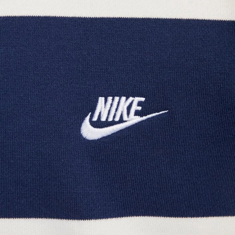 NIKE Men's Nike Club Fleece Striped Heavyweight French Terry Crewneck Sweatshirt 5