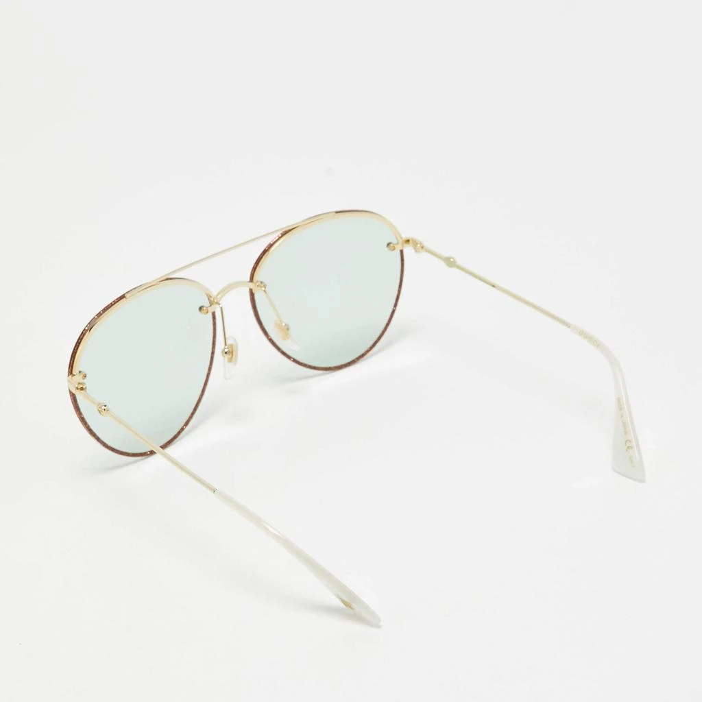 Gucci Light Green/Gold Tone GG0351S Glitter Aviator  display picture 1