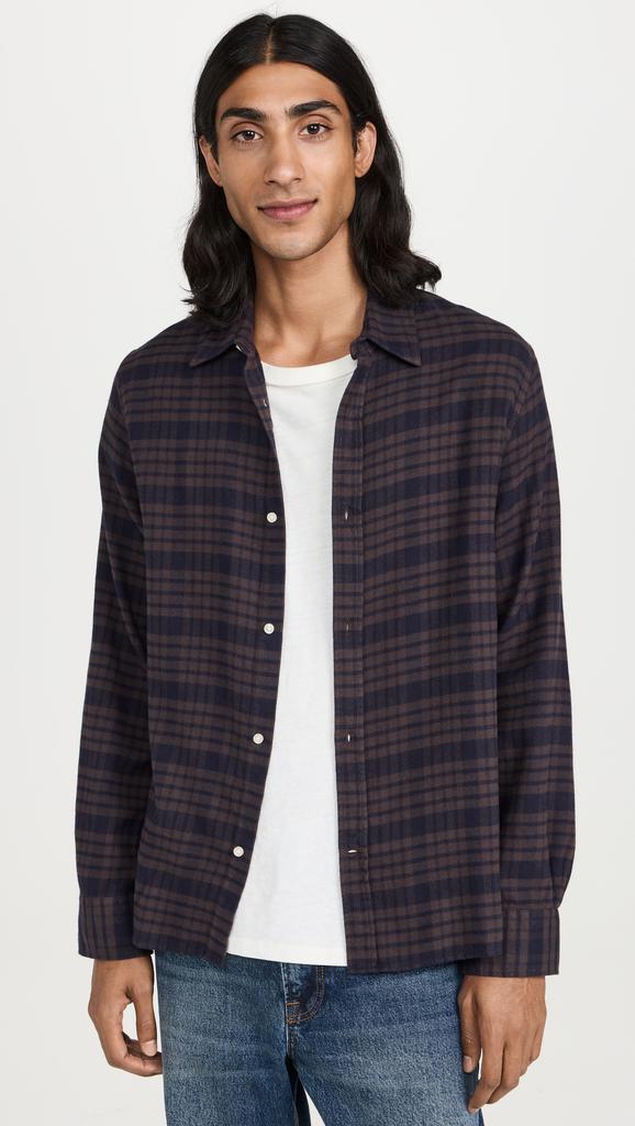 Officine Générale Alex Cotton Twill Check Shirt