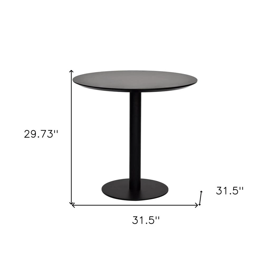 Hivvago 32" Black Rounded Steel Bar Table 3