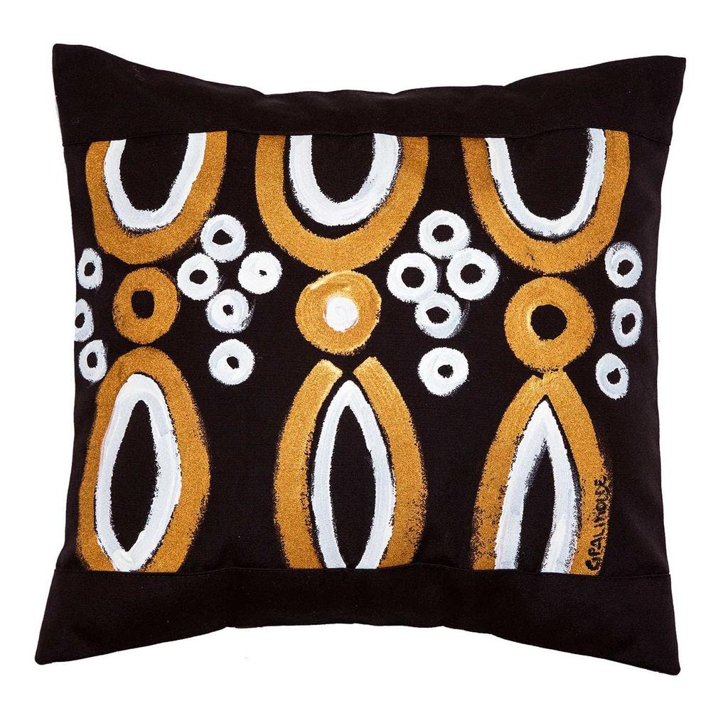 Le Botteghe Su Gologone Cotton Hand Painted Indoor Cushion 40x40 cm