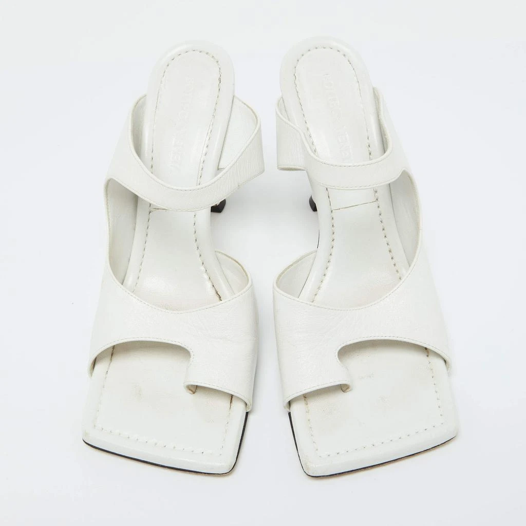 Bottega Veneta Bottega Veneta White Leather Thong Slide Sandals Size 37.5 3