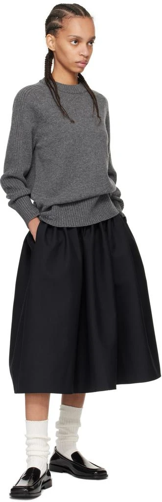Fax Copy Express Black Belt Loop Midi Skirt 4