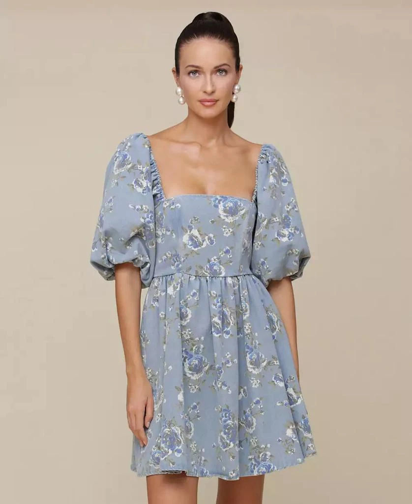 Avec Les Filles Women's Square-Neck Short-Sleeve Baby Doll Dress 4