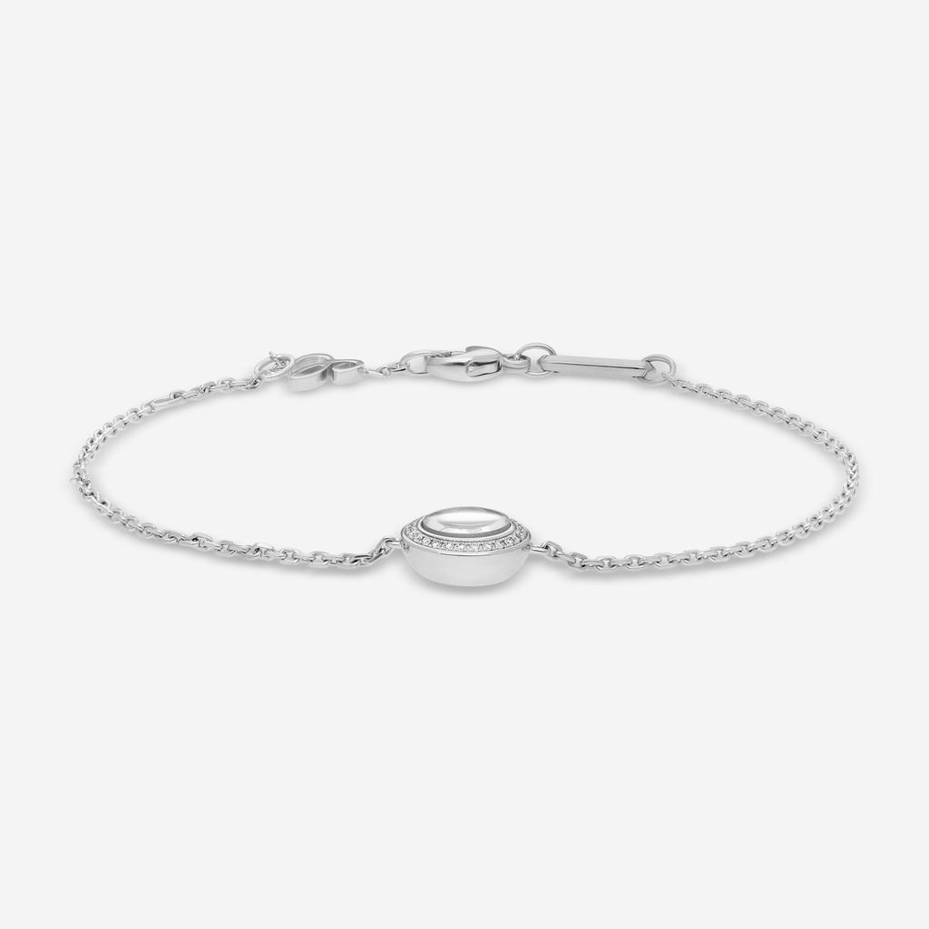 Chopard Chopard Happy Curves 18K White Gold Diamond Chain Bracelet 859562-1002