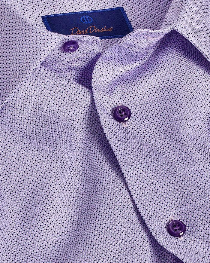 David Donahue Cotton Micro Dot Print Slim Fit Dress Shirt