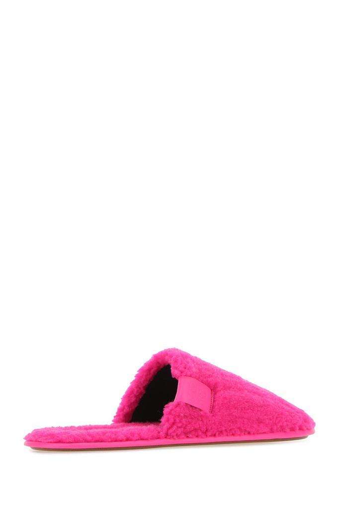 Loewe Fluo pink eco shearling slippers