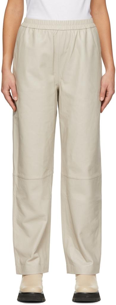 HOUSE OF DAGMAR Taupe Jane Leather Pants