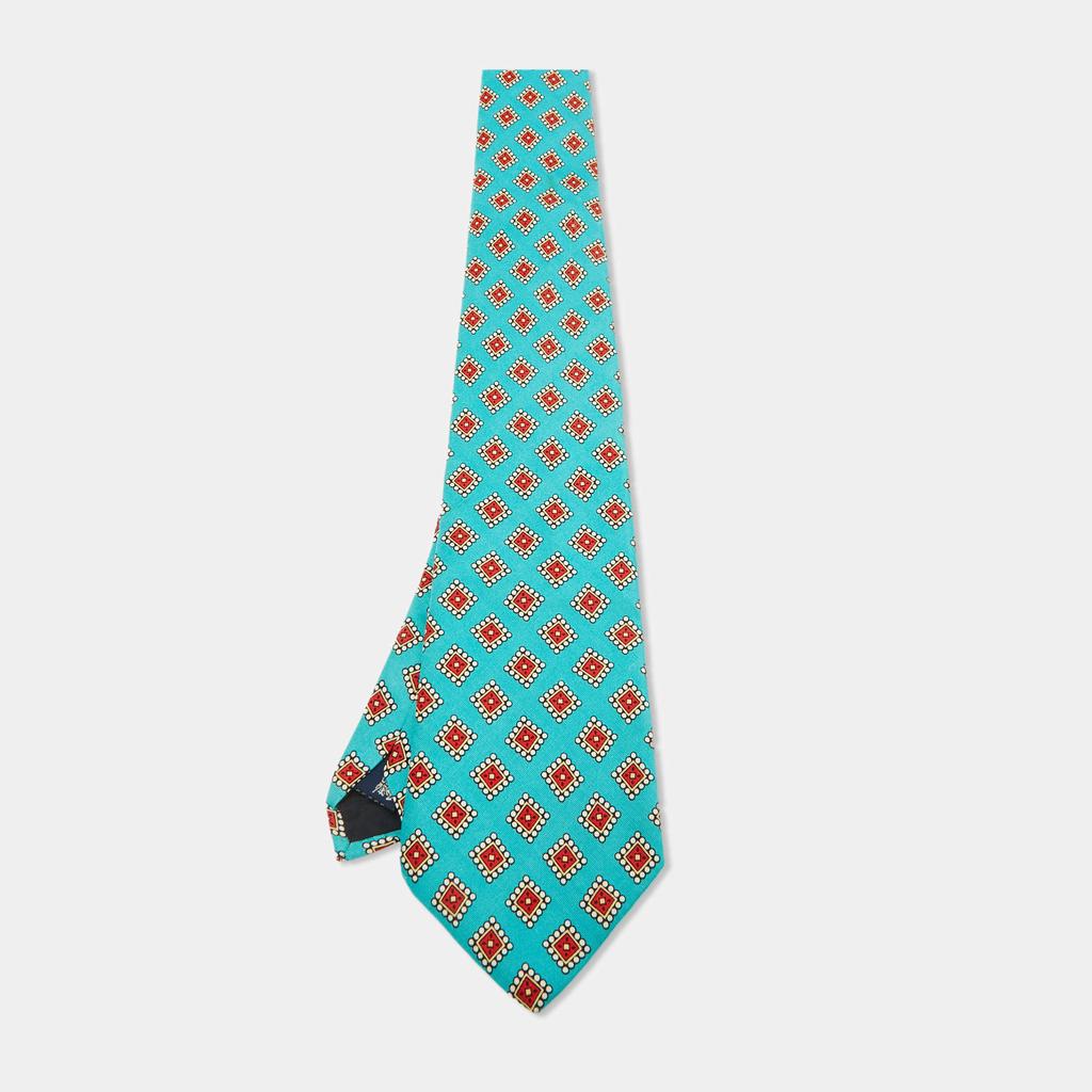 Burberry Burberry Vintage Blue Print Silk Tie