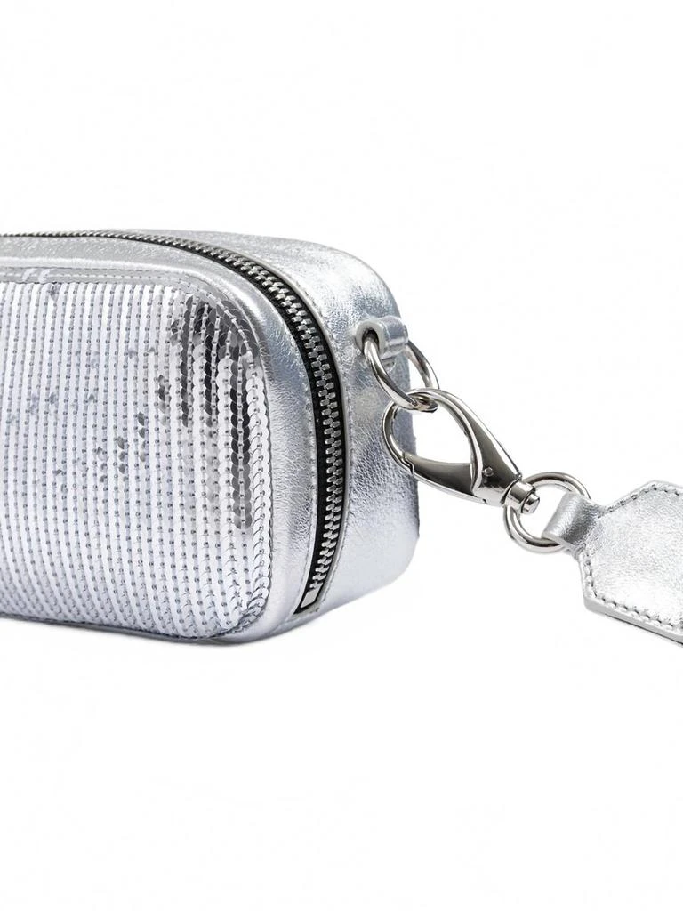 DSQUARED2 Women's Paillettes And Leather Clutch Bag In Silver 4