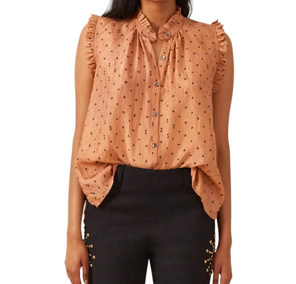 Alix of Bohemia Wylder Silk Shirt In Nude Ace 1