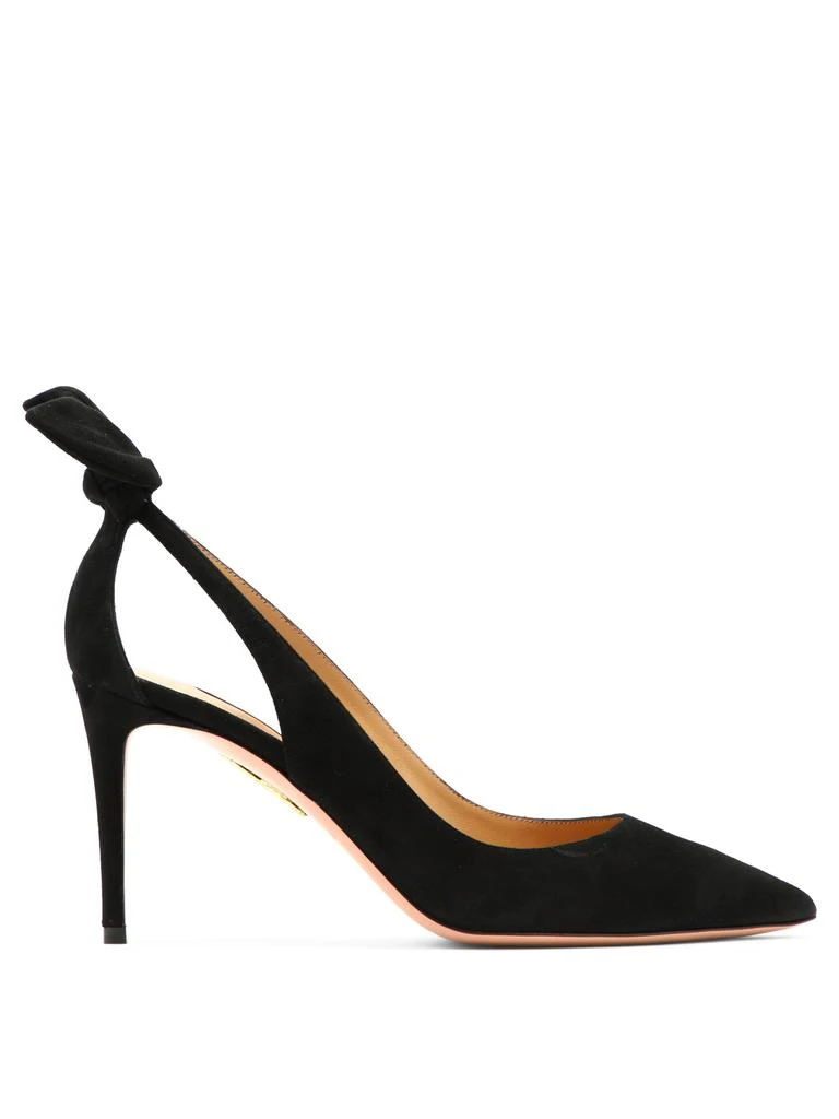 Aquazzura BLACK CALF LEATHER HEELED SHOES 1