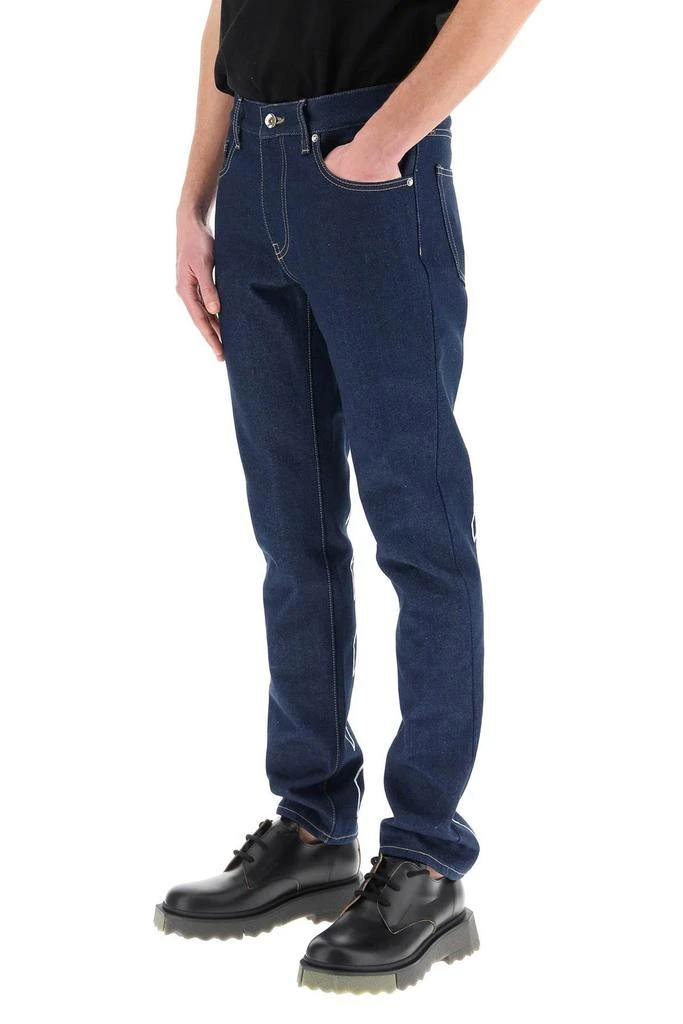 Off-White Off-White Diag Stripe Printed Skinny Jeans 4
