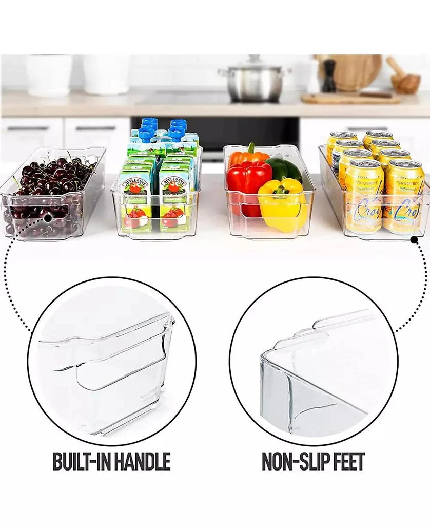 Zulay Kitchen 4 Pack Large Clear Fridge Organizers and Storage 2