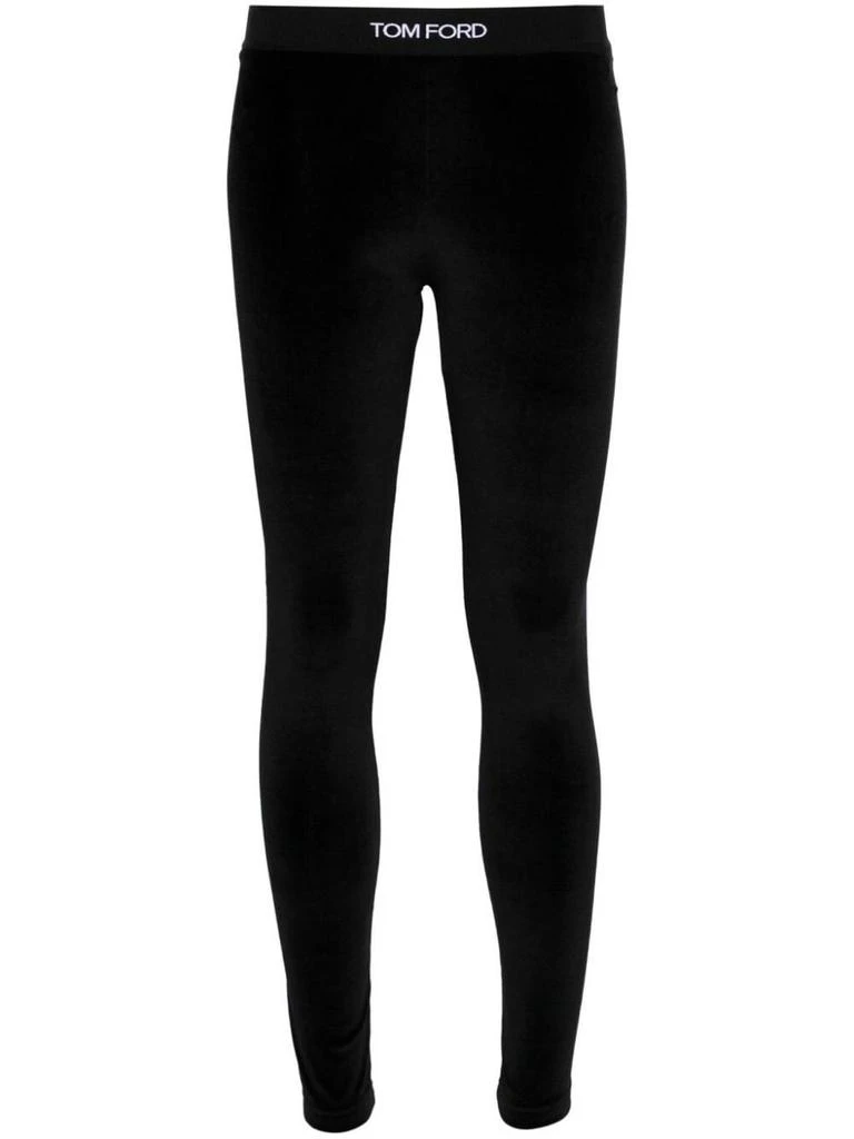 Tom Ford Tom Ford Stretch Lustrous Velour Signature Leggings 1