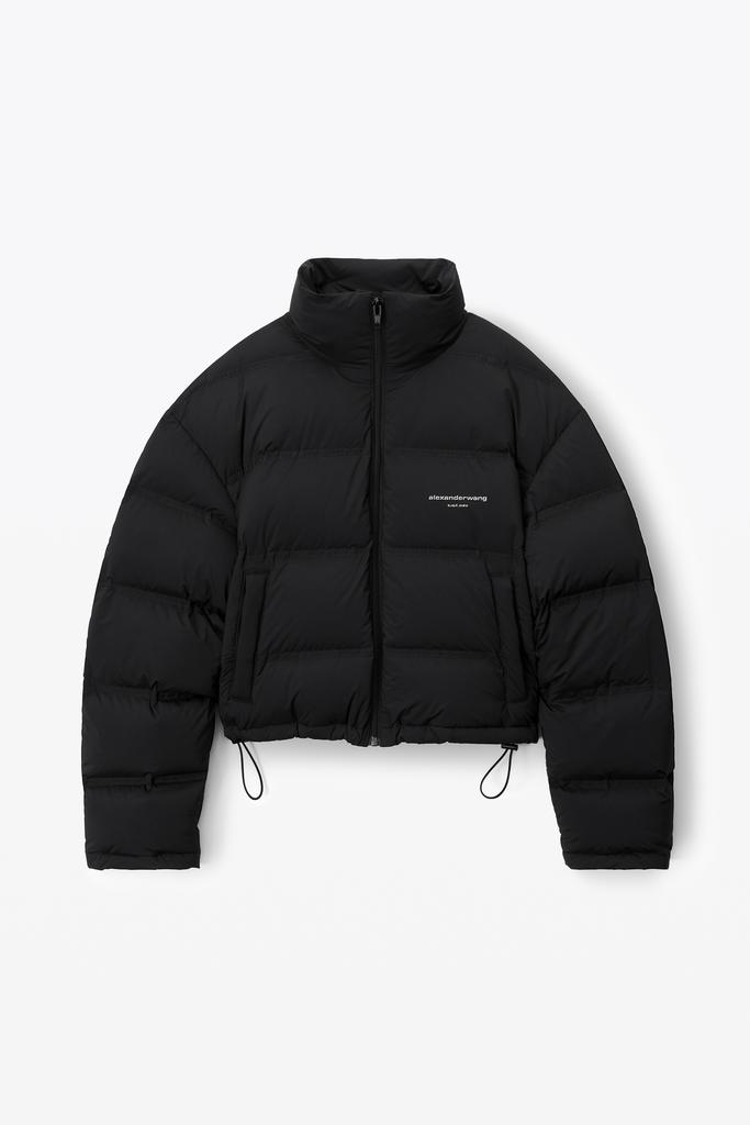 Alexander Wang cropped puffer coat with reflective logo