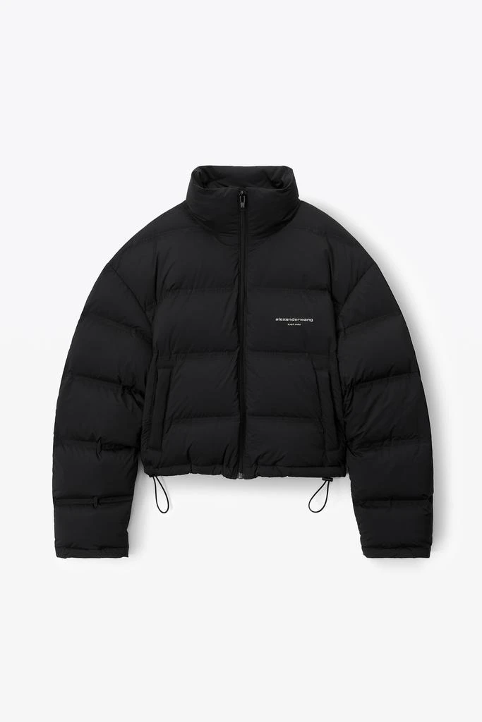 Alexander Wang cropped puffer coat with reflective logo 2