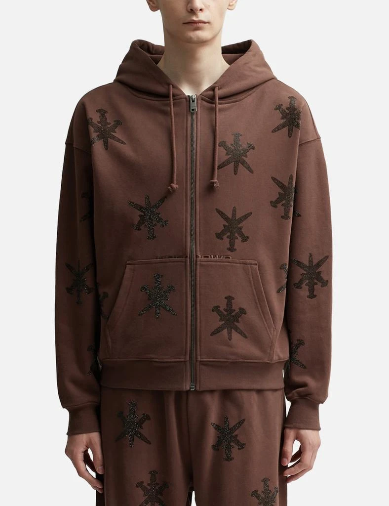 UNKNOWN Brown Black Rhinestone Hoodie 3