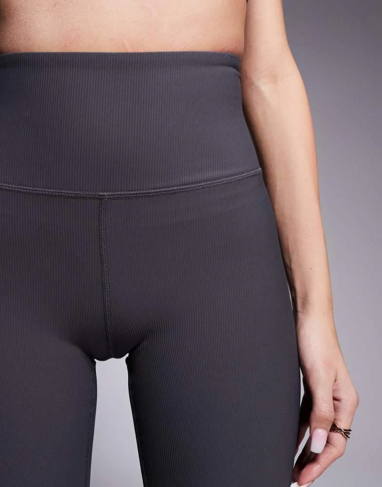 ASOS 4505 active rib high waist gym leggings with inner pocket in slate grey 4