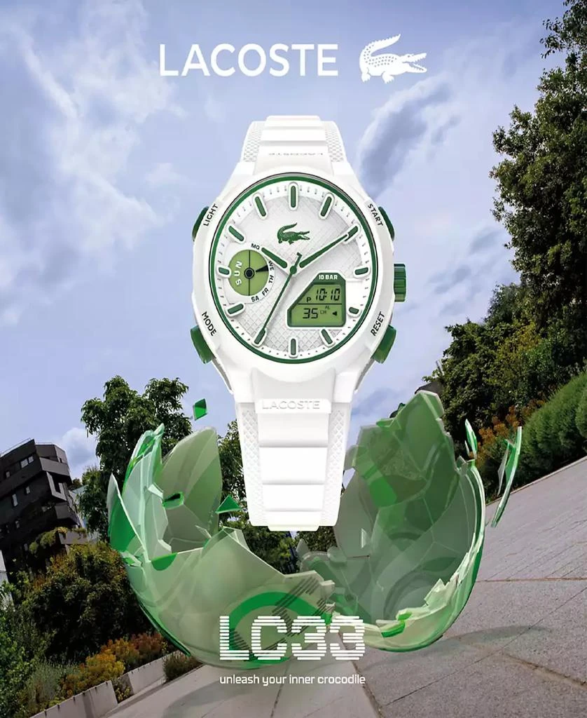 Lacoste Men's LC33 White Silicone Strap Watch, 45mm 8