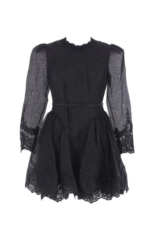 blue dress for baby girl Zimmermann Rebellion Embellished Black Short Sleeve Mini Dress main image 1