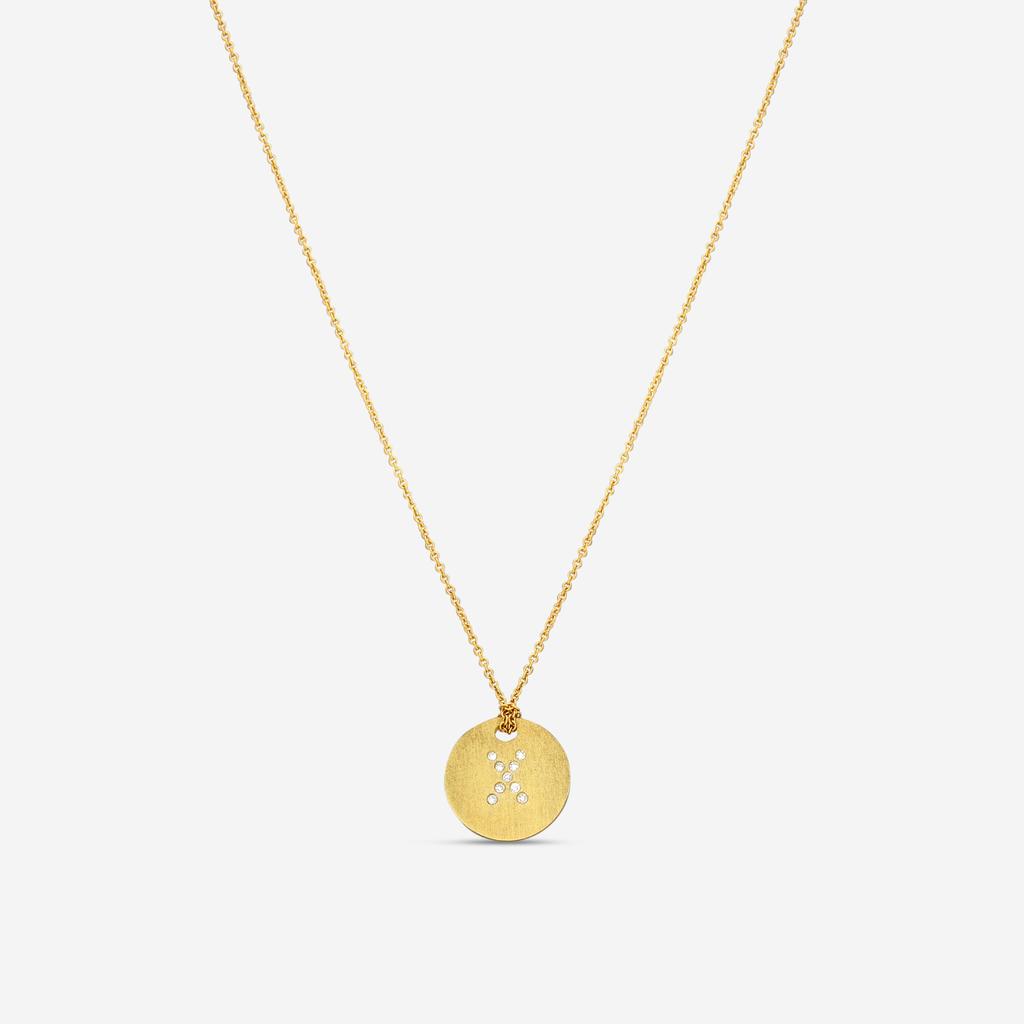 Roberto Coin Roberto Coin Tiny Treasures 18K Yellow Gold Diamond "X" Pendant Necklace 000801AYCHXX
