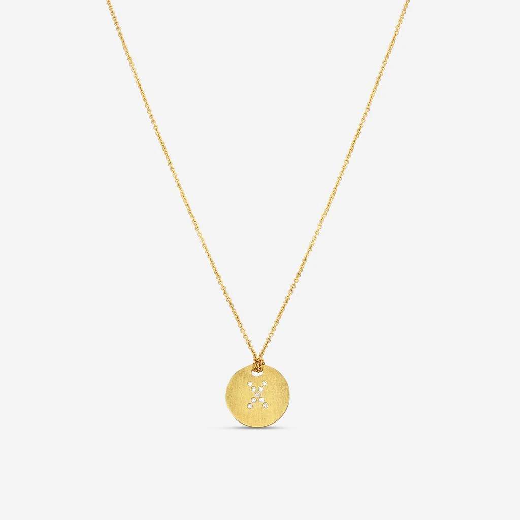 Roberto Coin Roberto Coin Tiny Treasures 18K Yellow Gold Diamond "X" Pendant Necklace 000801AYCHXX 1