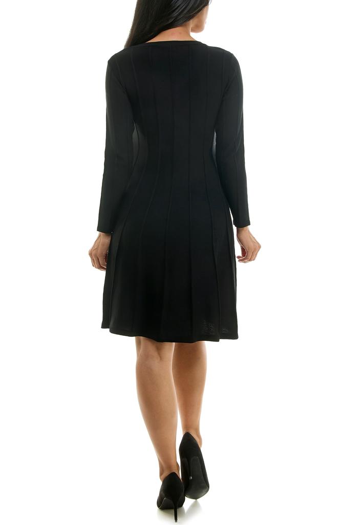 Nina Leonard Long Sleeve A-Line Sweater Dress