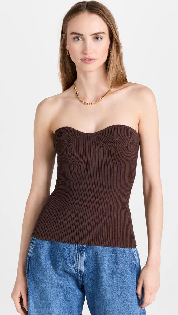 Pixie Market Brown Cass Bustier Knit Top 6