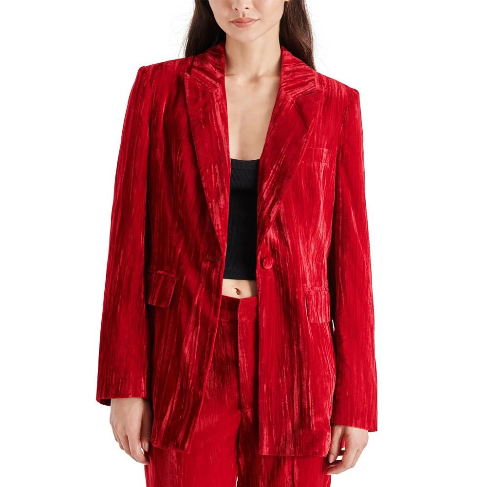 Steve Madden Women's Crushed Velvet Boyfriend Blazer 1