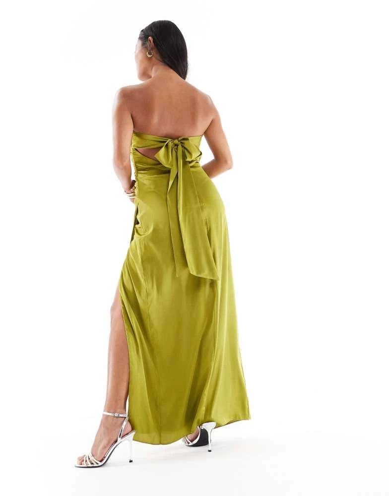 TFNC Petite Bridesmaids bandeau satin maxi dress with tie back in olive On Sale Now with Up to 56% Off | Discover Exclusive Deals & Savings at BeyondStyle Authentic TFNC TFNC Petite Bridesmaids bandeau satin maxi dress with tie back in olive On Sale Now with Up to 56% Off | Discover Exclusive Deals & Savings at BeyondStyle Authentic TFNC