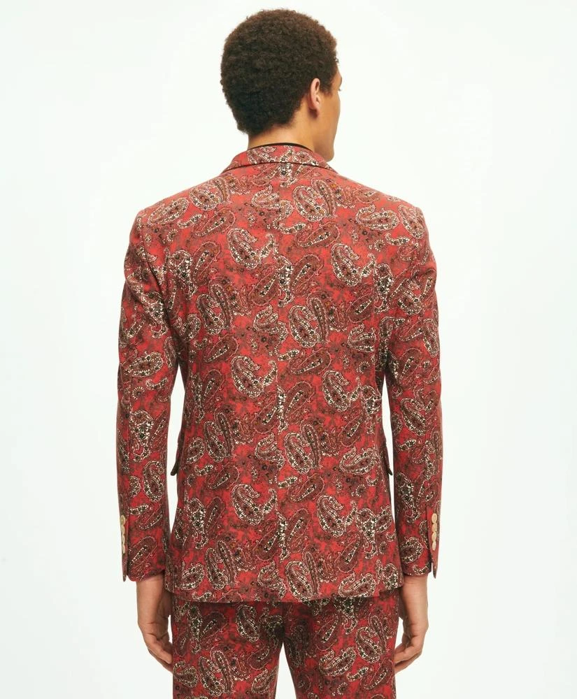 Brooks Brothers Slim Fit Paisley Suit Jacket In Cotton Blend 5