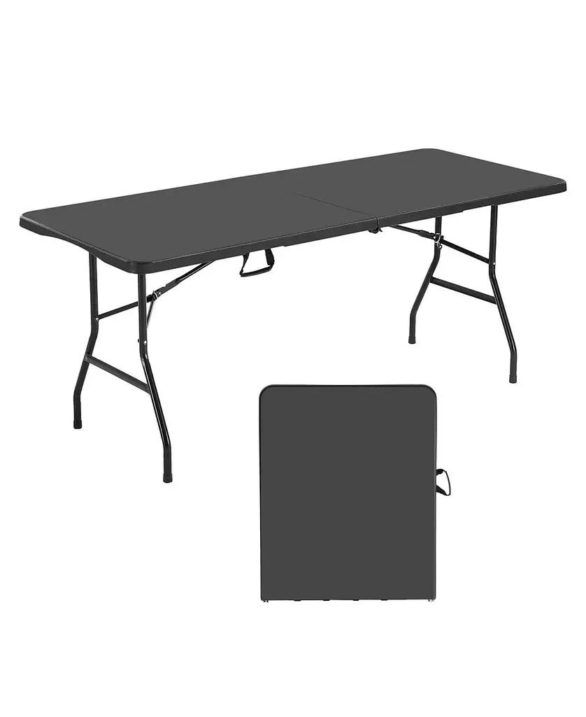 Mecale 6 Ft Fold-in-Half Folding Table with Carry Handle new arrivals