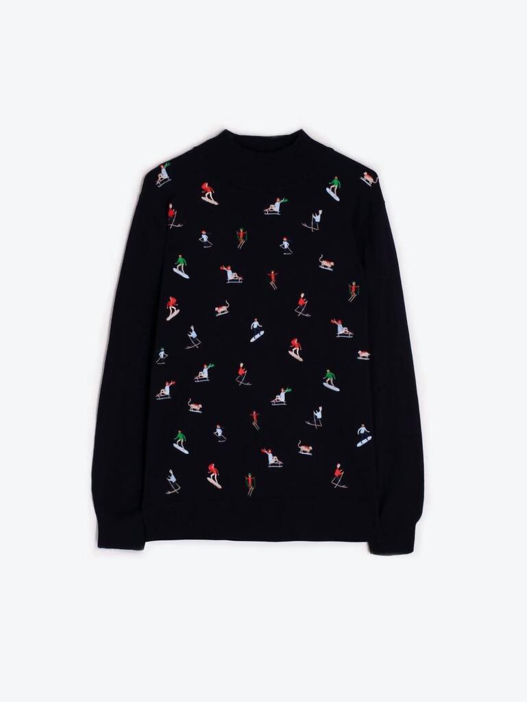 VILAGALLO Vilagallo - Skier Embroidered Sweater