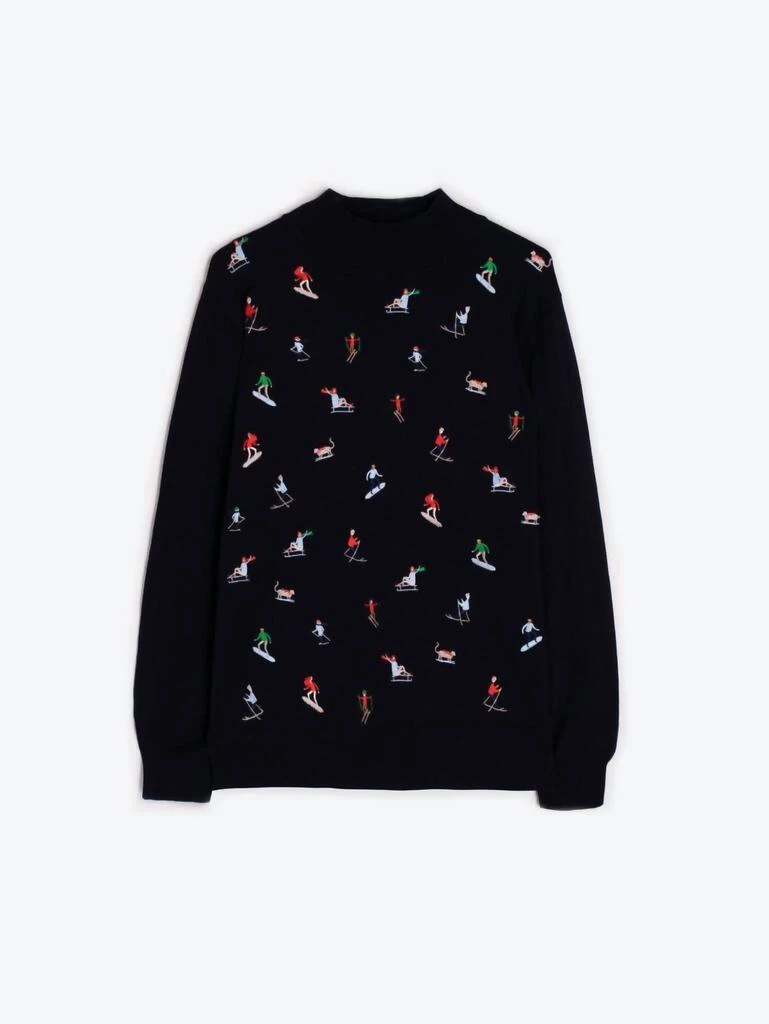 VILAGALLO Vilagallo - Skier Embroidered Sweater 2