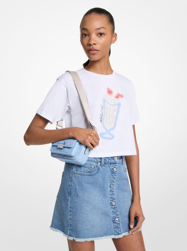 Michael Kors Sequined Graphic Cotton T-Shirt