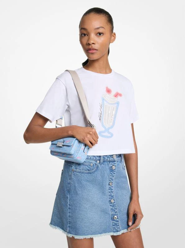 Michael Kors Sequined Graphic Cotton T-Shirt 1