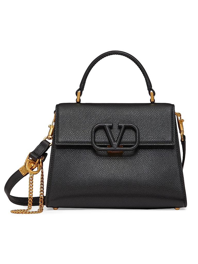 Valentino Valentino Garavani Black Leather Vsling Top Handle
