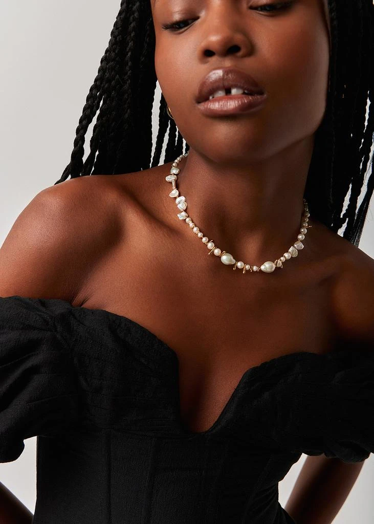 Missoma Mixed Pearl Statement beaded necklace 5