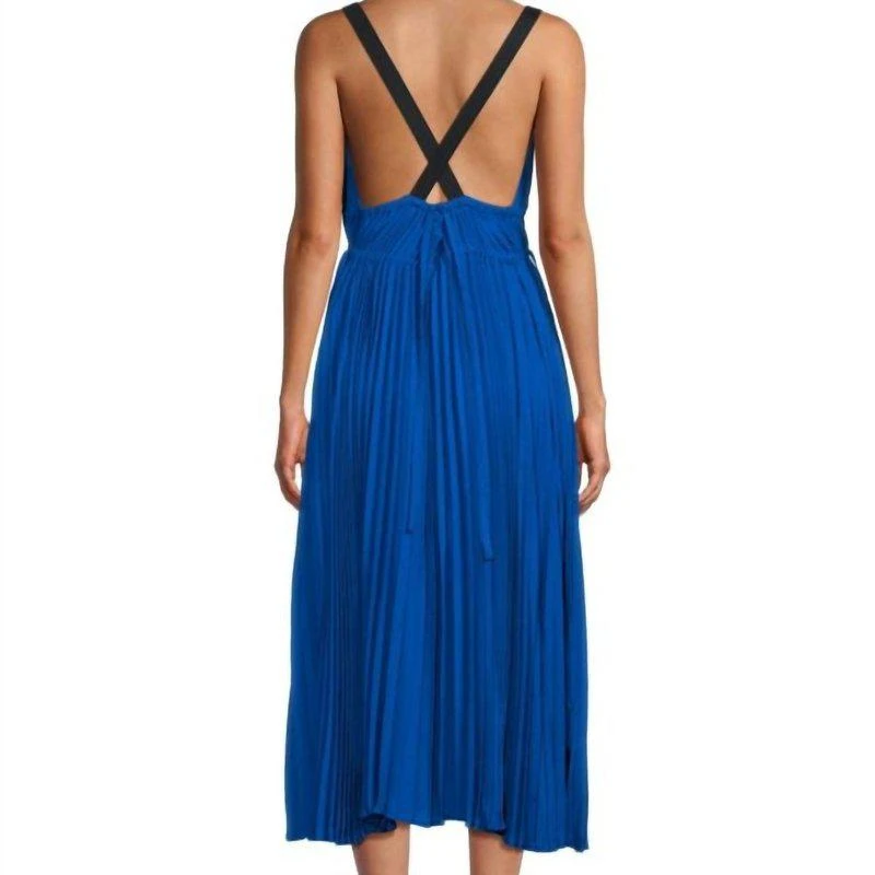 Proenza Schouler Broomstick Pleated Tank Dress In Cerulean 2