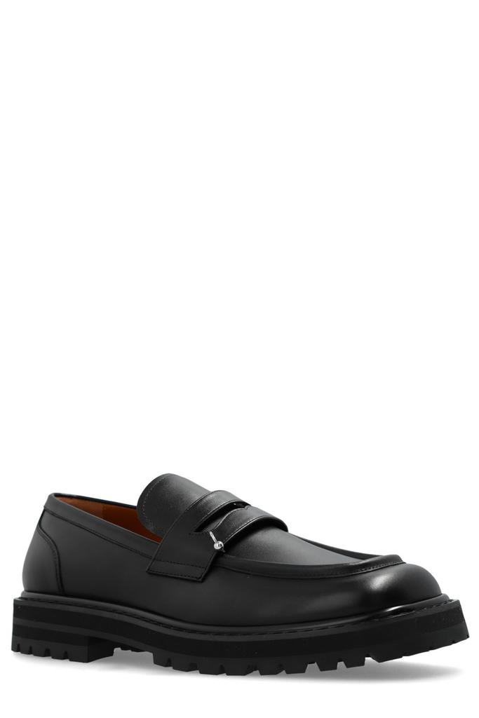 Shop Marni Ring Embellishment Square Toe Loafers on Sale at