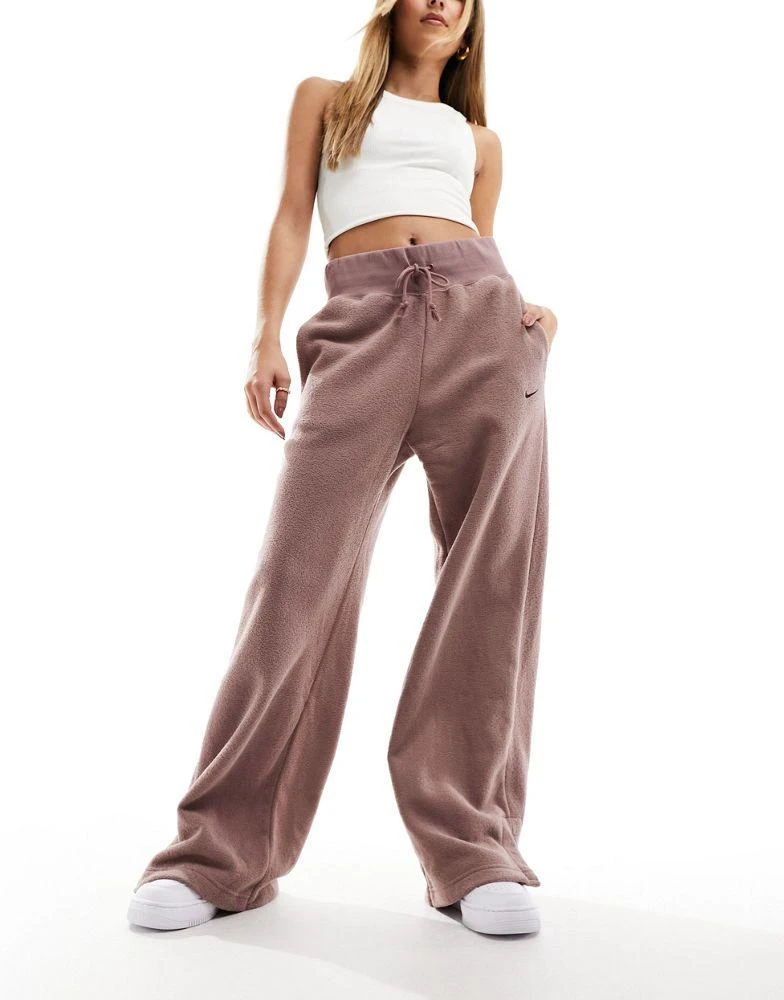 NIKE Nike mini swoosh high waisted joggers in purple- STONE 1