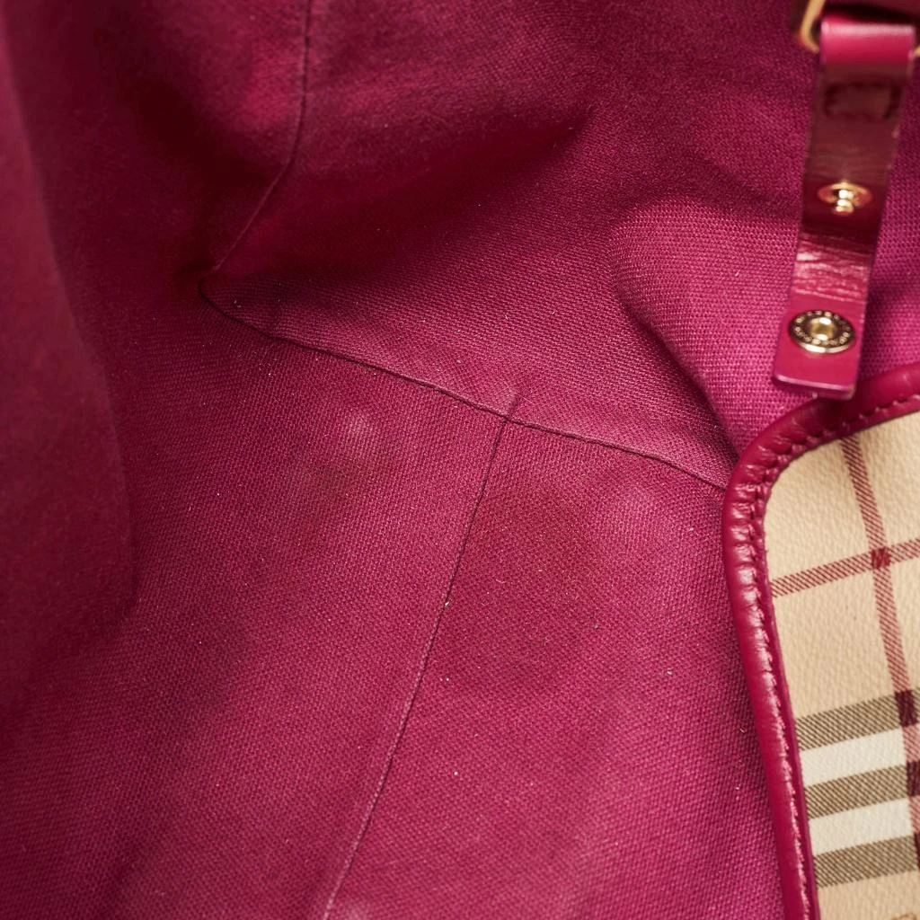 Burberry Burberry Pink/Beige Haymarket Check Coated Canvas and Leather Small Canterbury Tote 15