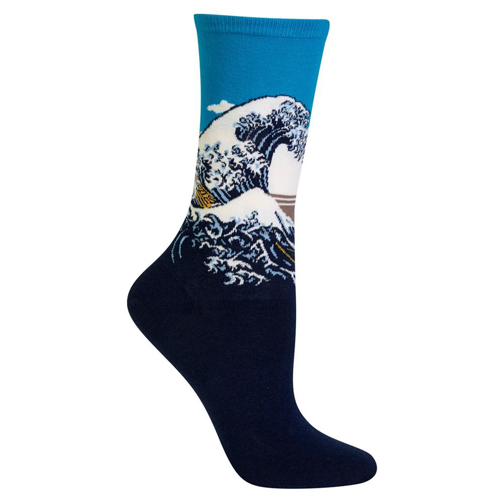 Hot Sox Women's Hokusai's Great Wave Fashion Crew Socks