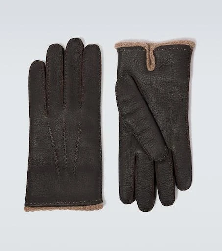 Thom Sweeney Cashmere-lined leather gloves 1