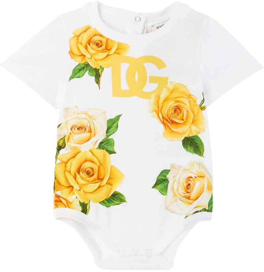 Dolce & Gabbana Baby White Floral Romper 1