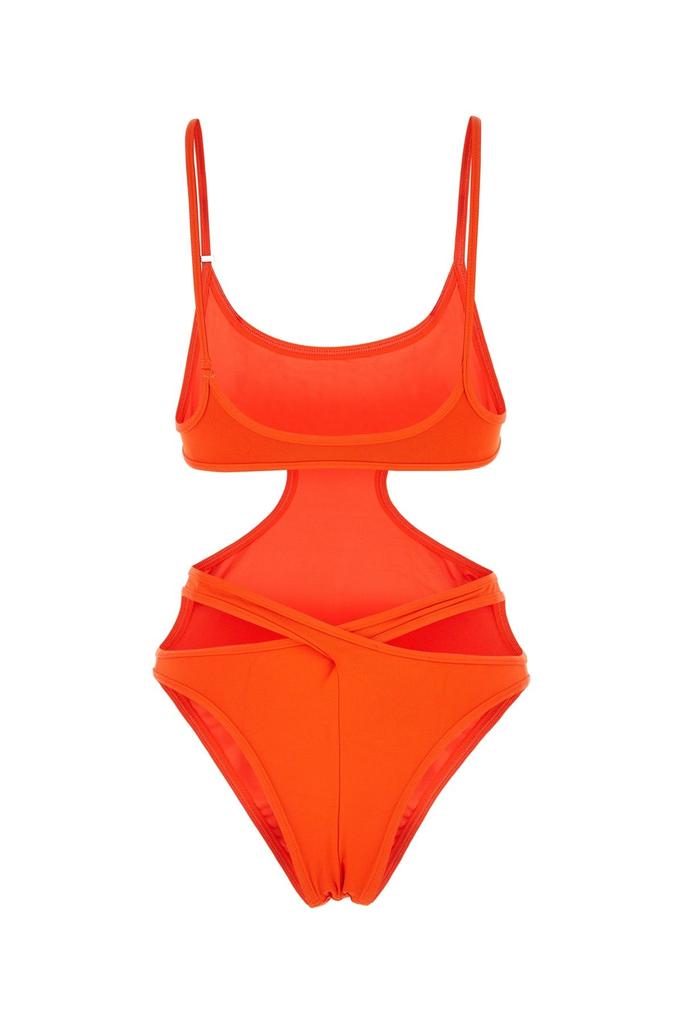 The Attico Fluo orange stretch nylon swimsuit