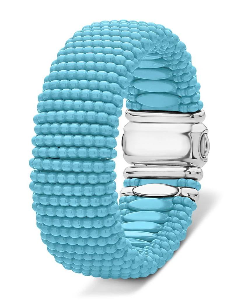 LAGOS Sterling Silver Caviar Blue Ceramic Statement Bracelet 6